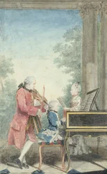 Leopold Mozart and his Children Wolfgang Amadeus and Maria Anna, 1777